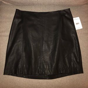 NWT Black Leather Free People Skirt